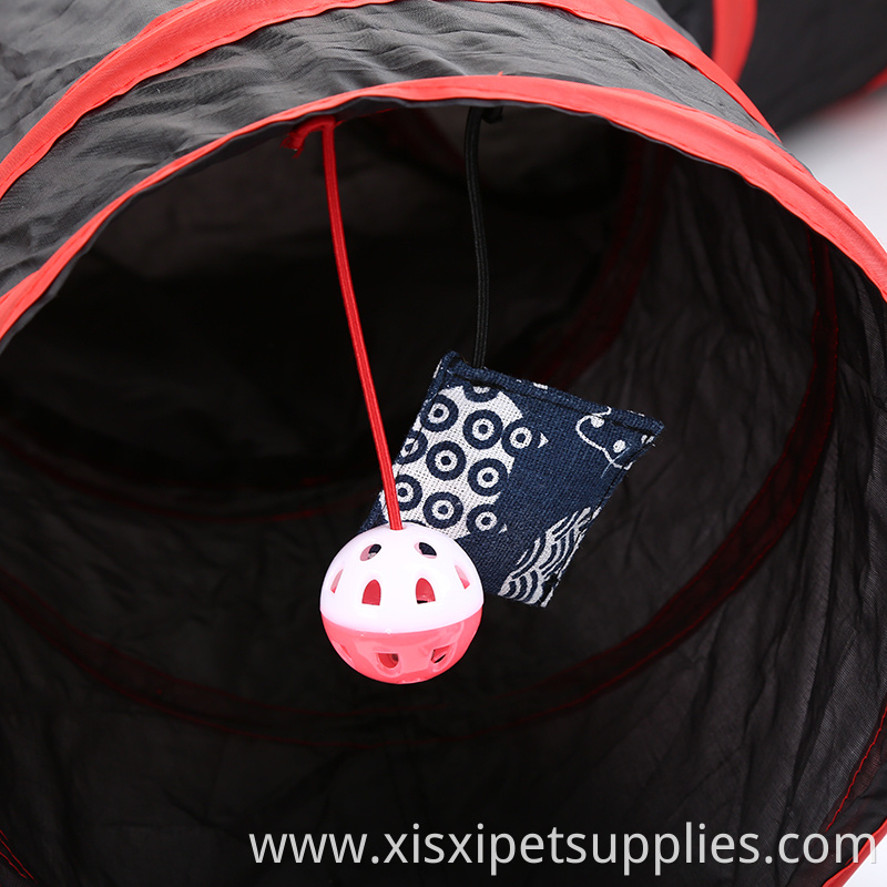wholesale red color 3 way cat tunnel pet toy tube